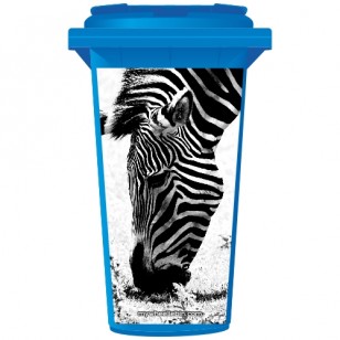 Zebra In Black & White Wheelie Bin Sticker Panel